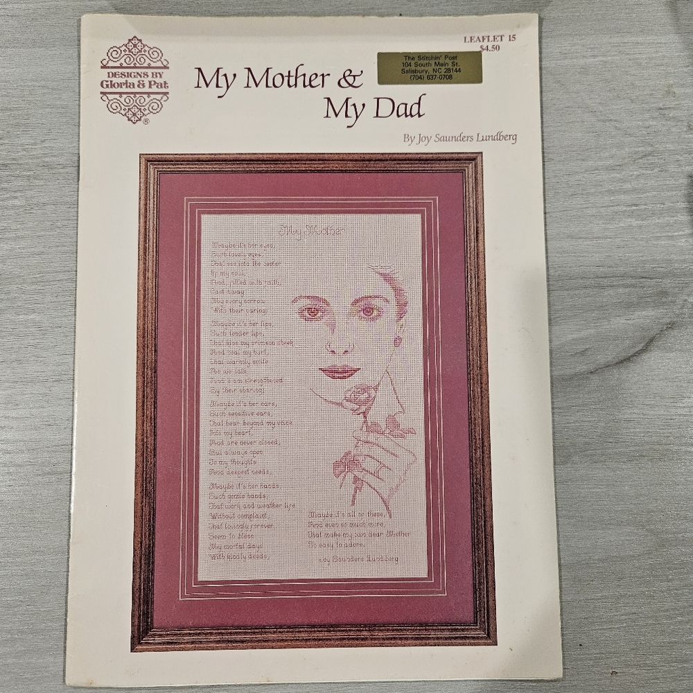 My Mother & My Dad Counted Cross Stitch Charts Leaflet 15 Gloria & Pat Designs